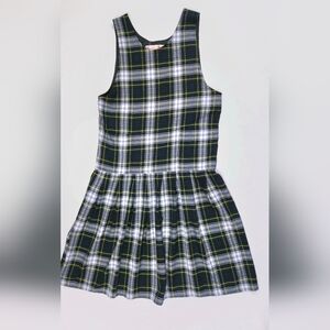 Allison Blair Green White Tartan Plaid Jumper Midi Dress Women's Medium